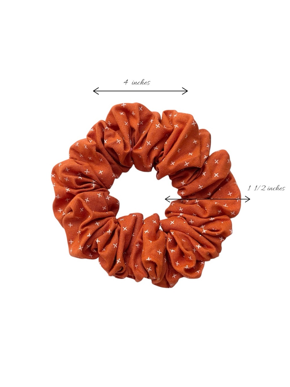Floral and Polka Dot Scrunchie Set - Brown, Orange, Cream - Picture 8 of 8